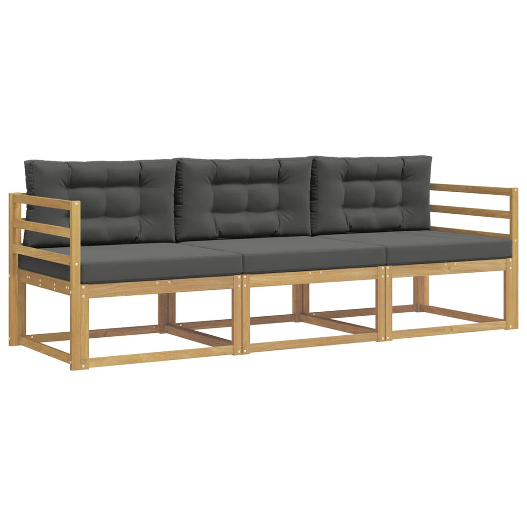 Udendørs sofagruppe med pude 3 pcs Hvid og antracit Polyester