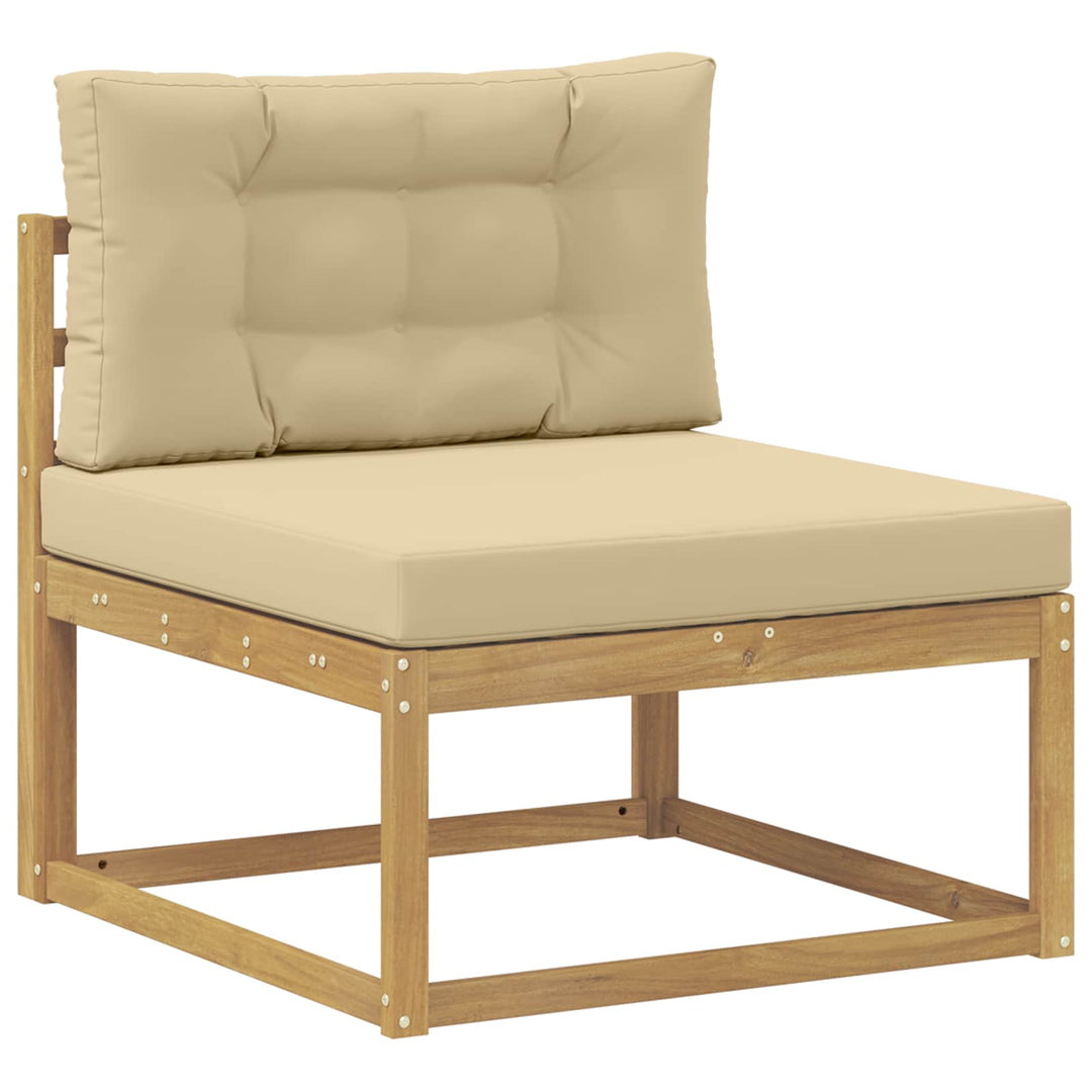 Udendørs sofagruppe 3 stk. Hvid og Beige Polyester
