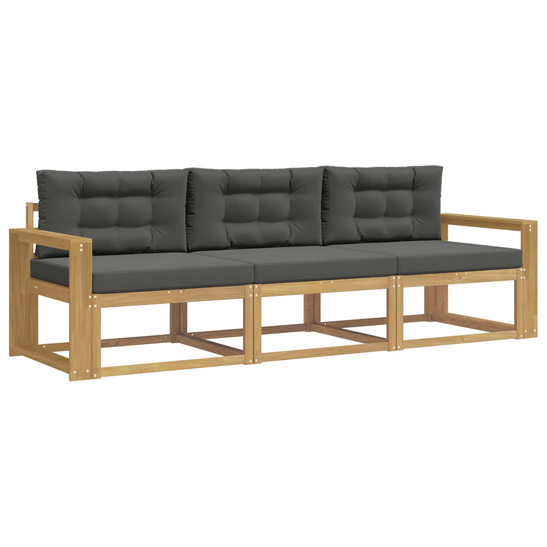 Udendørs sofagruppe med pude 3 pcs Hvid og antracit Polyester