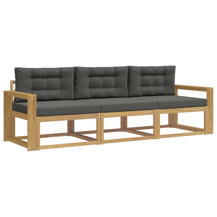 Udendørs sofagruppe med pude 3 pcs Hvid og antracit Polyester