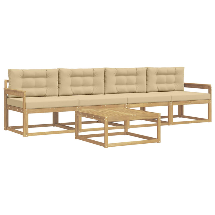 Udendørs sofagruppe 4 stk. Hvid og Beige