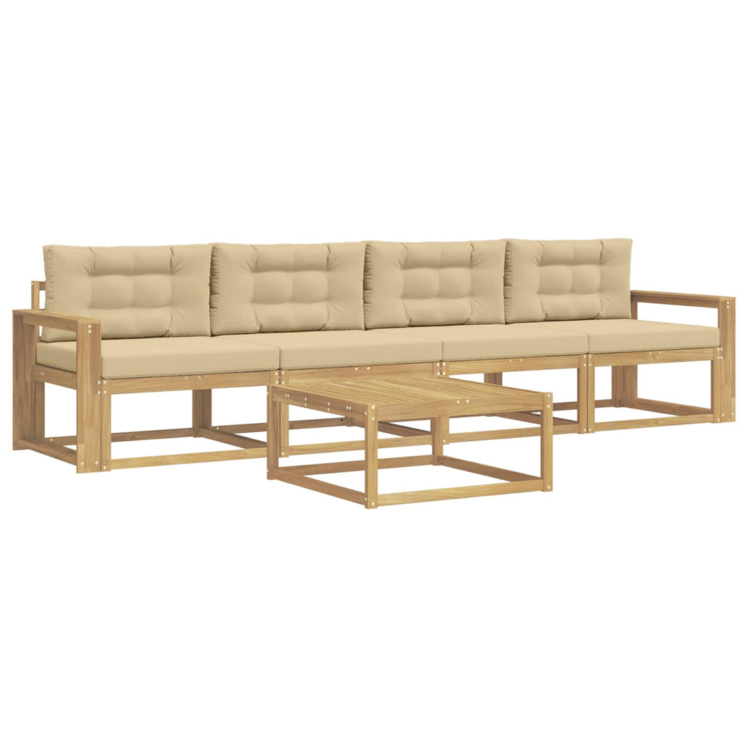 Udendørs sofagruppe med pude 4 pcs Hvid og Beige