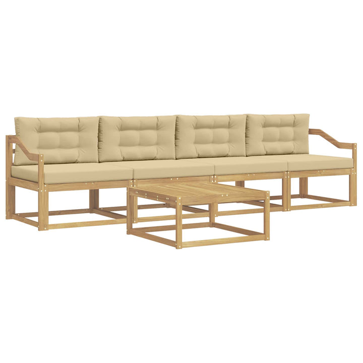 Udendørs sofagruppe med pude 4 pcs Hvid og Beige