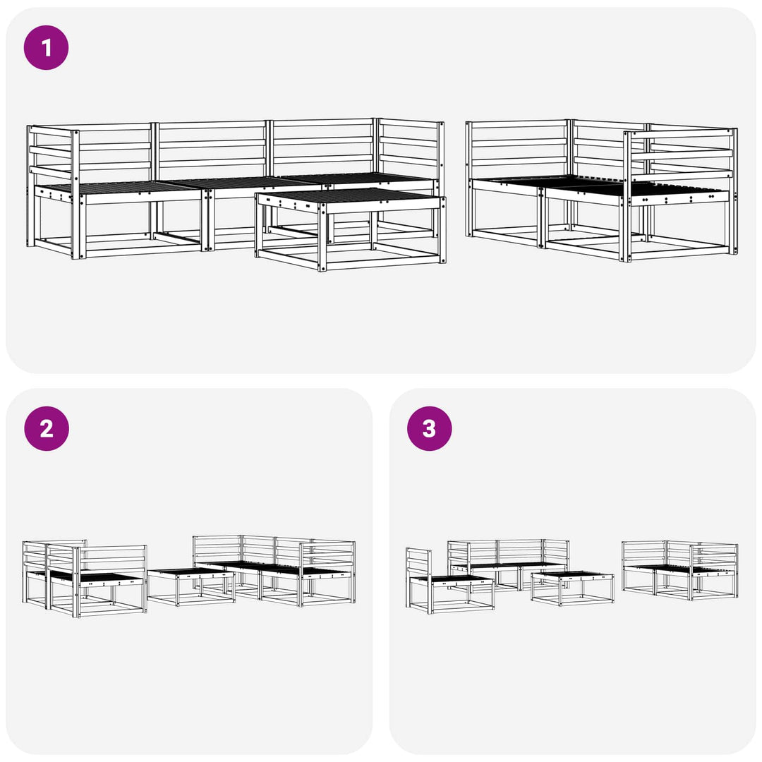 Udendørs sofagruppe 6 pcs Hvid