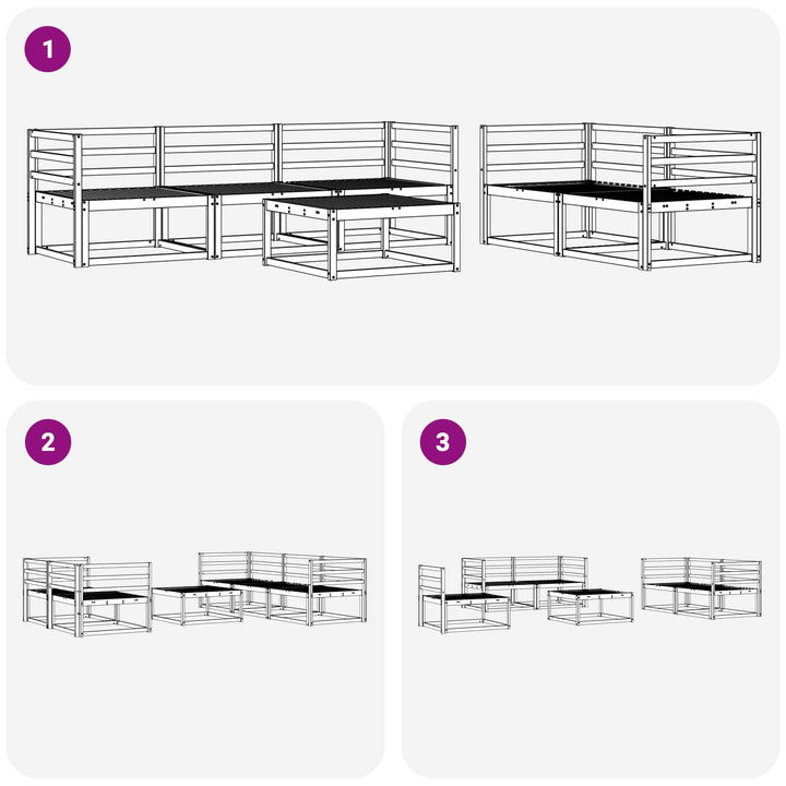 Udendørs sofagruppe 6 pcs Hvid