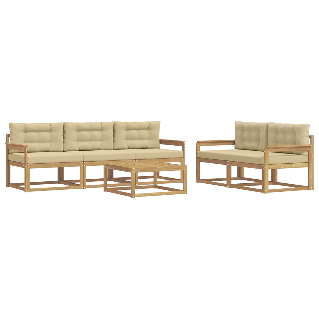 Udendørs sofagruppe 6 stk. Hvid og Beige