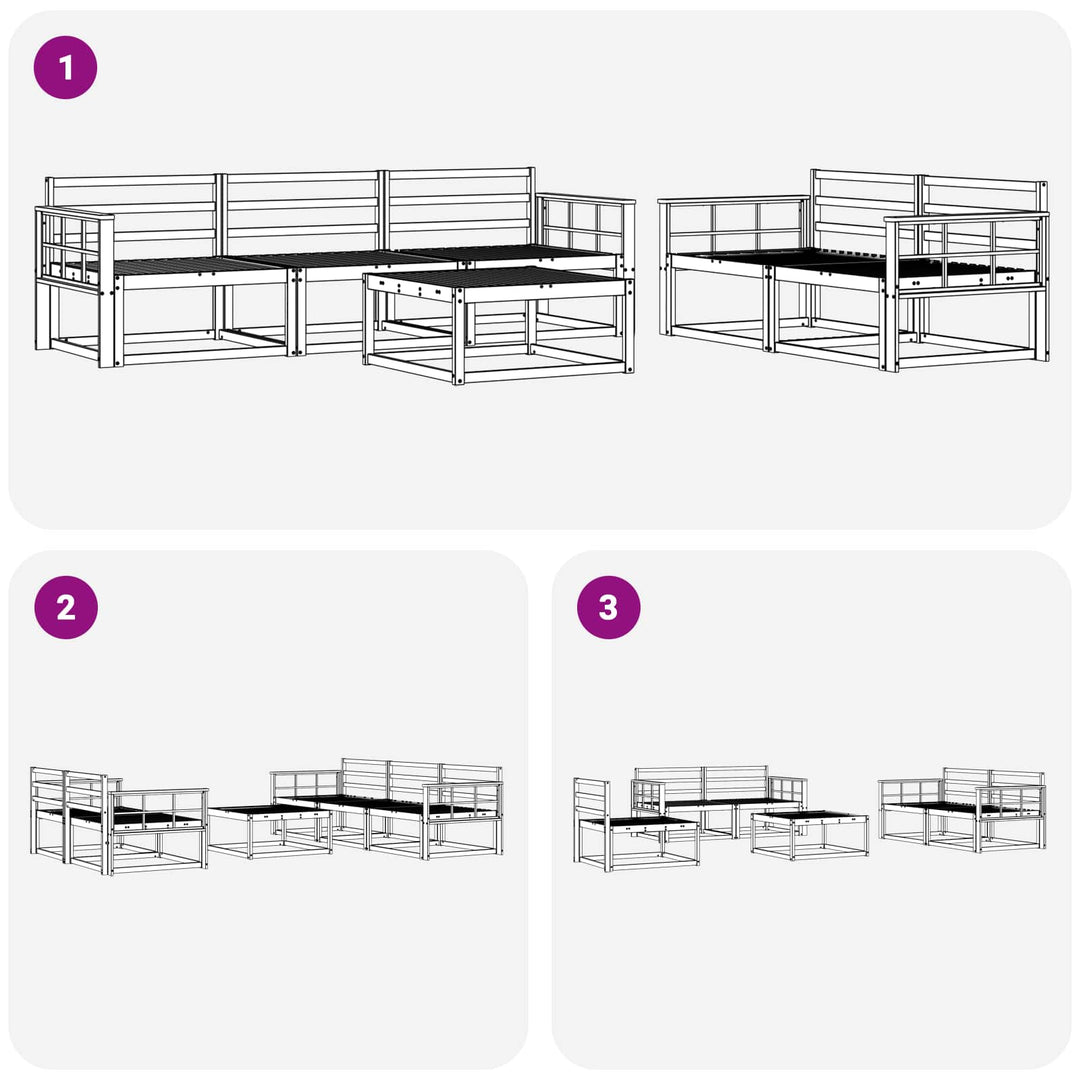 Udendørs sofagruppe 6 pcs Hvid