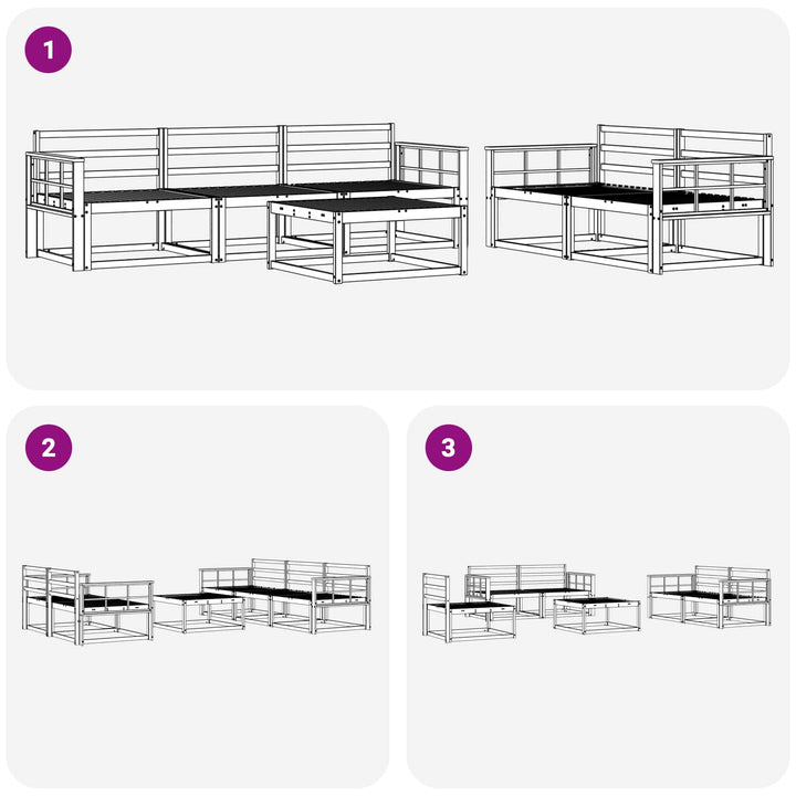 Udendørs sofagruppe 6 pcs Hvid