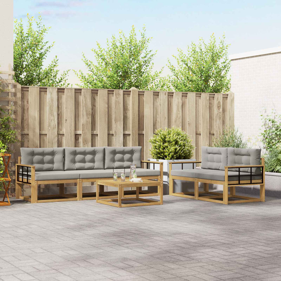 Udendørs sofagruppe 6 stk. Hvid og lysegrå
