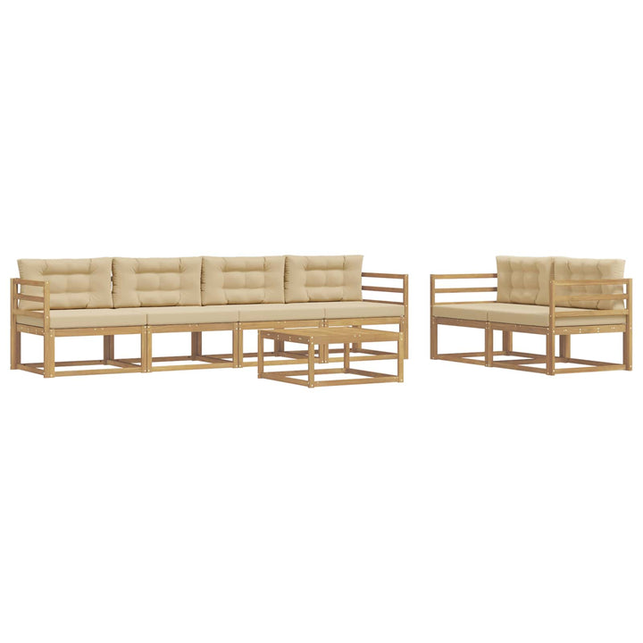 Udendørs sofagruppe 6 stk. Hvid og Beige
