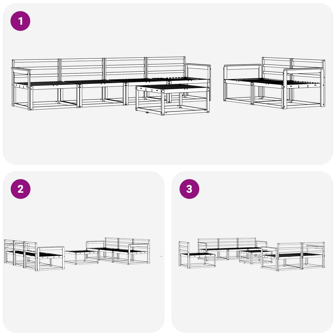 Udendørs sofagruppe 7 pcs Hvid