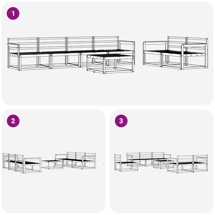 Udendørs sofagruppe 7 pcs Hvid