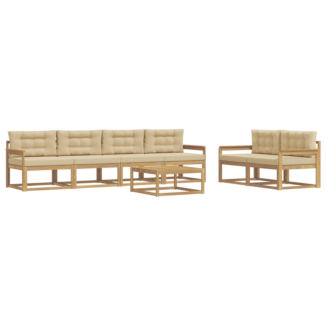 Udendørs sofagruppe 6 stk. Hvid og Beige