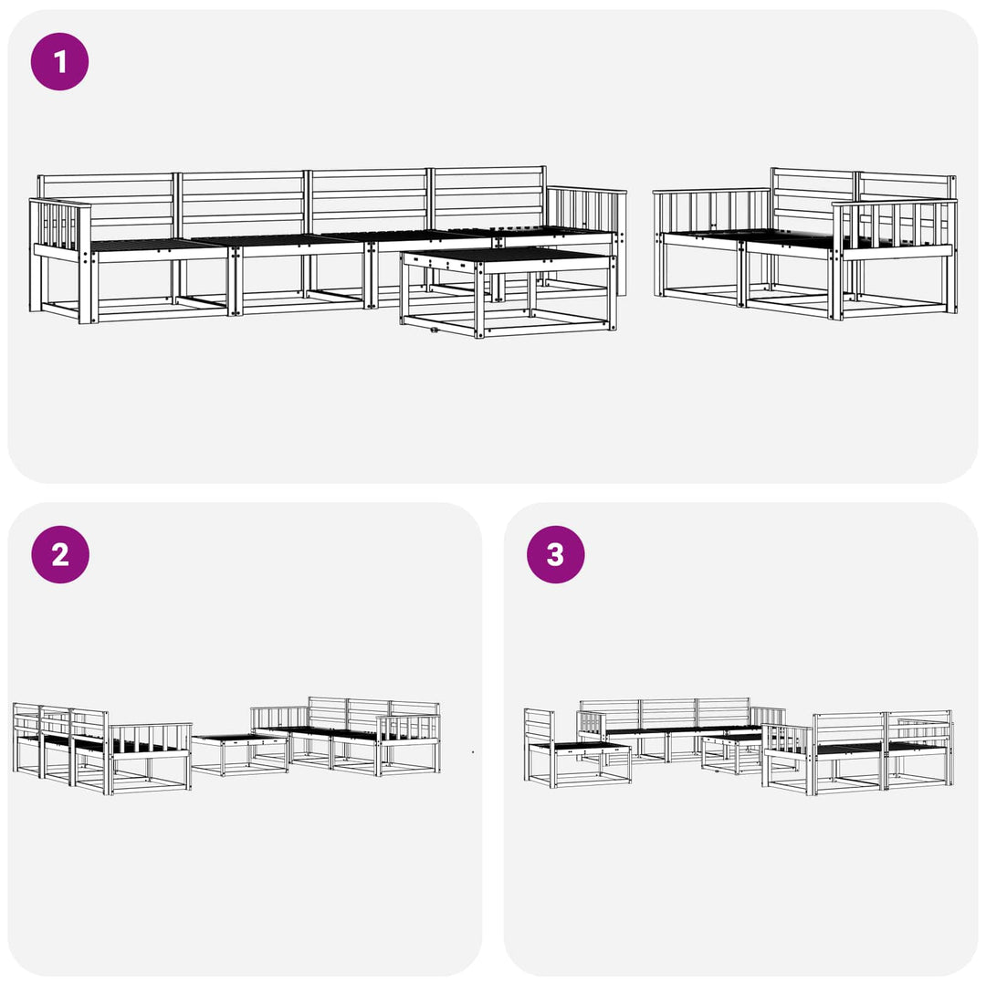 Udendørs sofagruppe 7 pcs Hvid