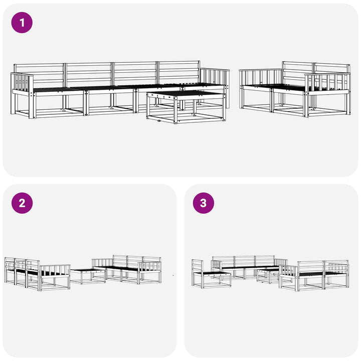 Udendørs sofagruppe 7 pcs Hvid