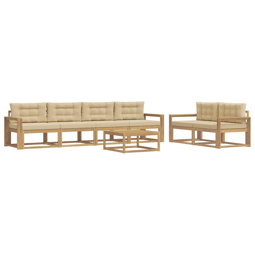 Udendørs sofagruppe 6 stk. Hvid og Beige