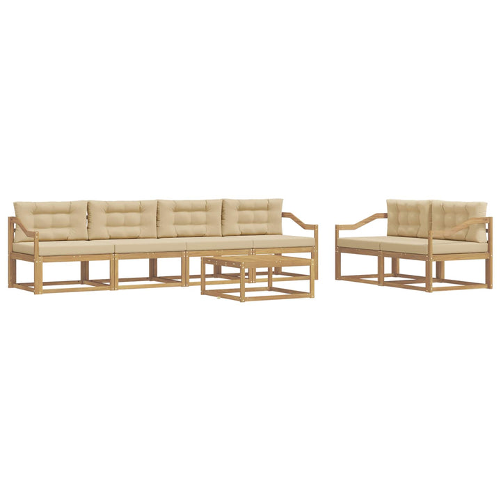 Udendørs sofagruppe 6 stk. Hvid og Beige