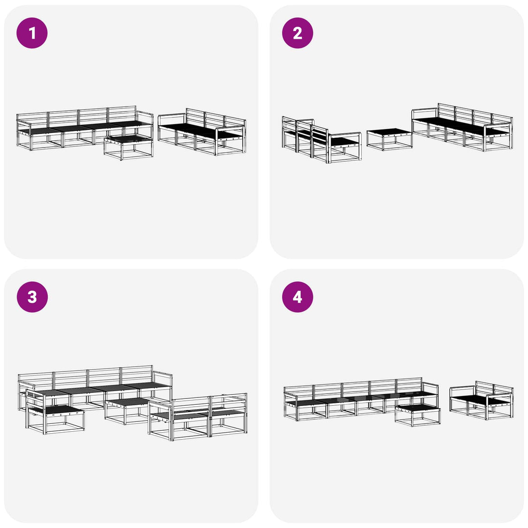Udendørs sofagruppe 8 pcs Hvid