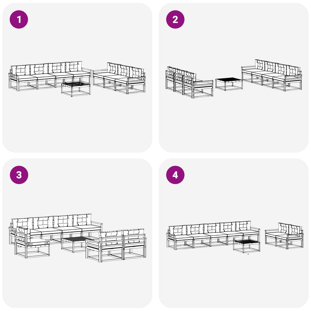 Udendørs sofagruppe 7 stk. Hvid og Beige