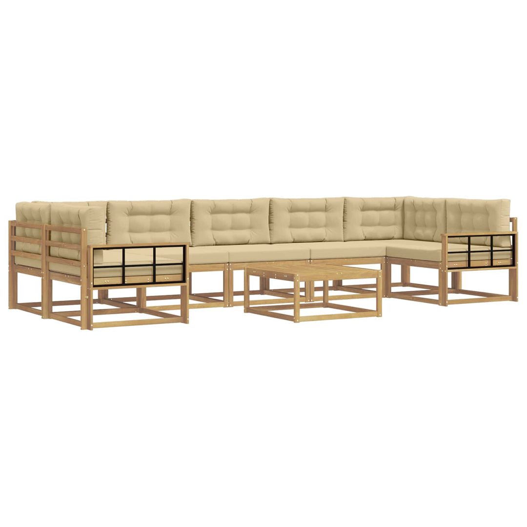 Udendørs sofagruppe med pude 6 pcs Hvid og Beige