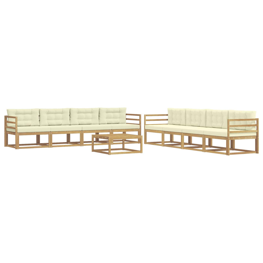 Udendørs sofagruppe 9 pcs Hvid og cremefarvet 79 x 79 x 37 cm