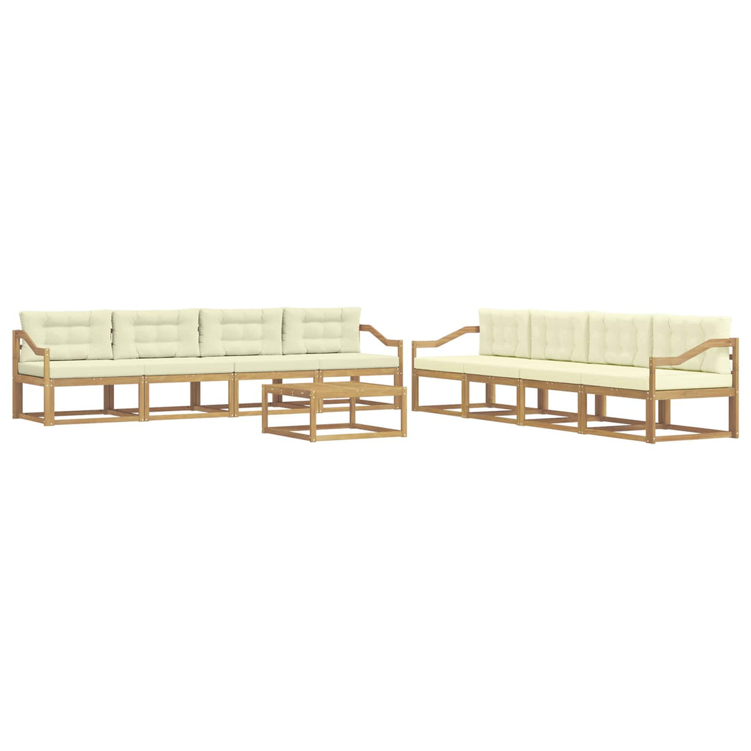 Udendørs sofagruppe 9 pcs Hvid og cremefarvet 79 x 79 x 37 cm