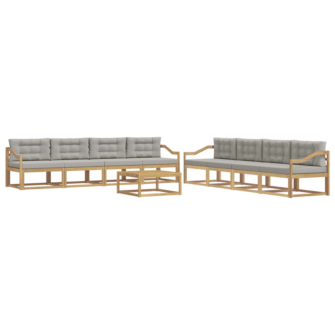 Udendørs sofagruppe 9 pcs Hvid og lysegrå 79 x 79 x 37 cm