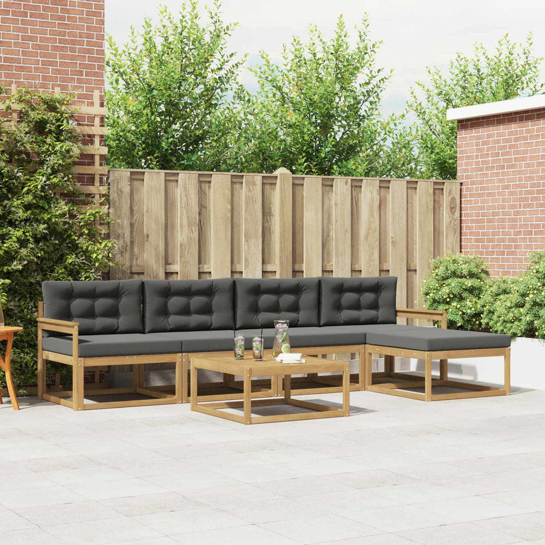 Udendørs sofagruppe 6 pcs Hvid og antracit 79 x 79 x 37 cm
