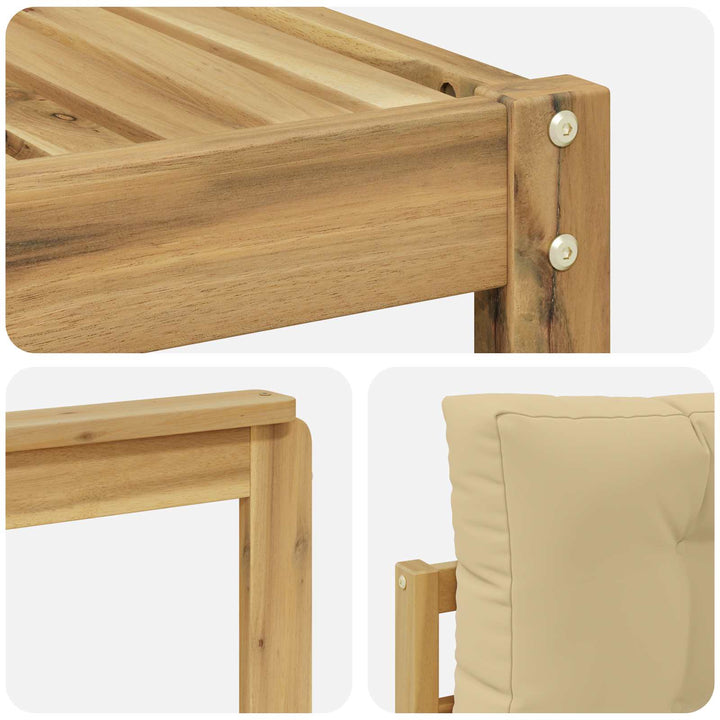 Udendørs sofagruppe 6 stk. Hvid og Beige Polyester