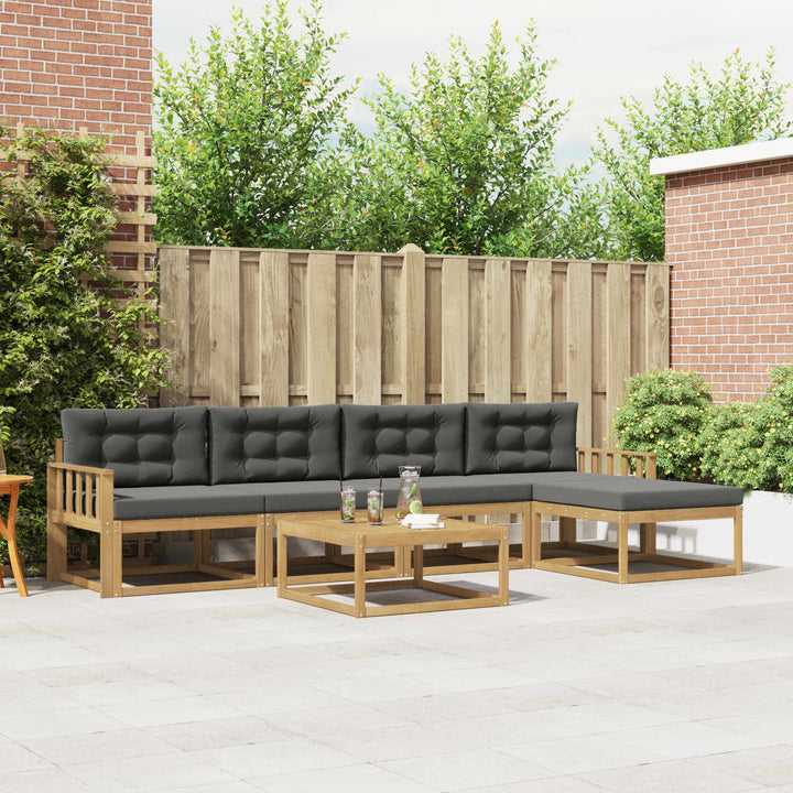 Udendørs sofagruppe 6 pcs Hvid og antracit 79 x 79 x 37 cm