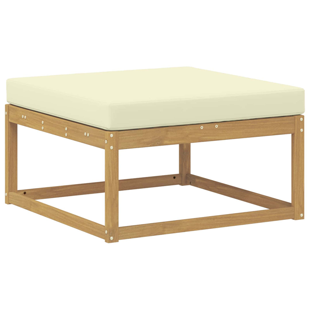 Udendørs sofagruppe 6 stk. Hvid og cremefarvet Polyester