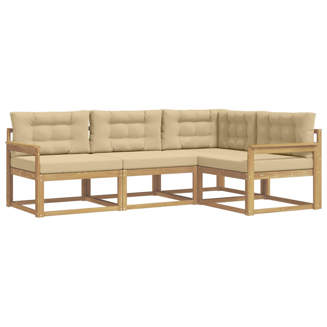 Udendørs sofagruppe 3 stk. Hvid og Beige Polyester