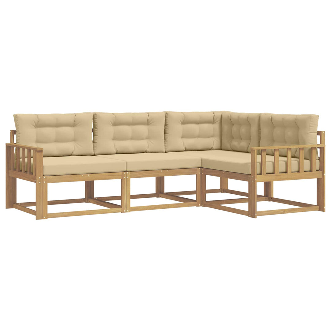 Udendørs sofagruppe 3 stk. Hvid og Beige Polyester