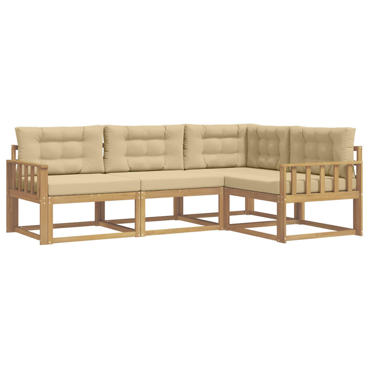 Udendørs sofagruppe 3 stk. Hvid og Beige Polyester