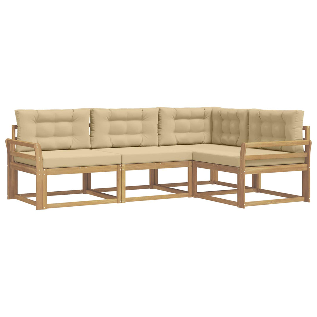 Udendørs sofagruppe 3 stk. Hvid og Beige Polyester