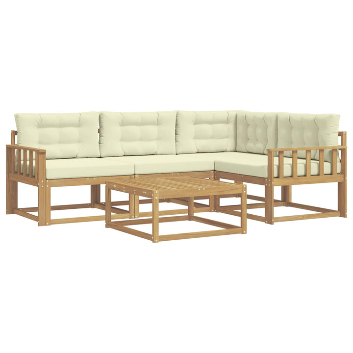 Udendørs sofagruppe 5 pcs Hvid og cremefarvet 79 x 79 x 37 cm