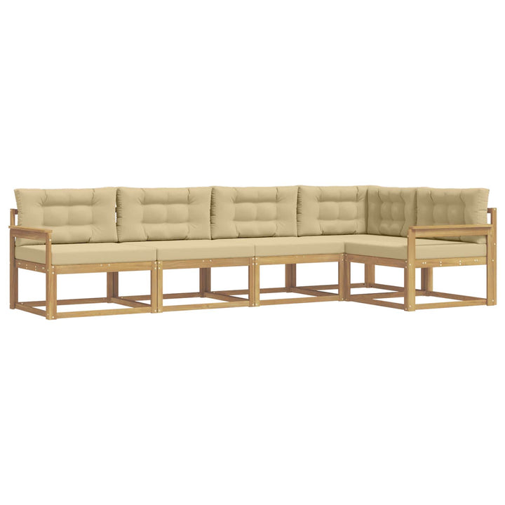 Udendørs sofagruppe 4 stk. Hvid og Beige Polyester