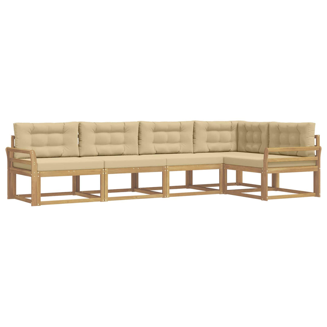 Udendørs sofagruppe 4 stk. Hvid og Beige Polyester
