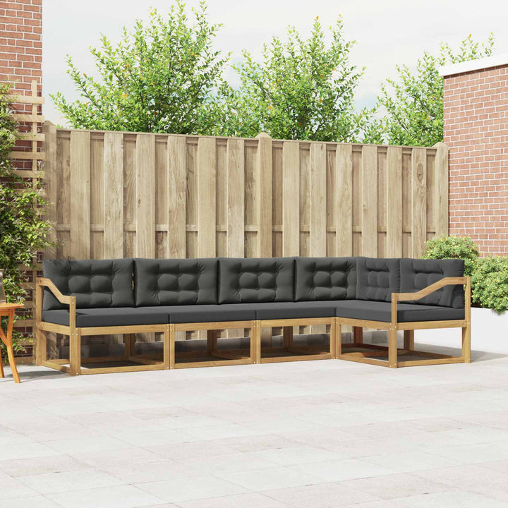 Udendørs sofagruppe 4 stk. Hvid og antracit Polyester