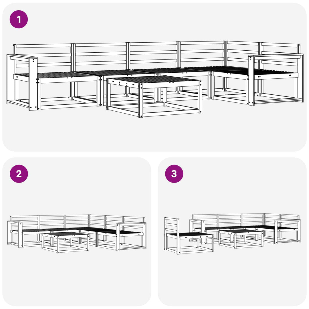 Udendørs sofagruppe 6 pcs Hvid 79 x 79 x 37 cm
