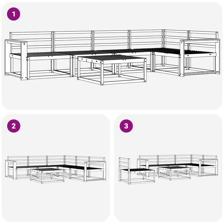Udendørs sofagruppe 6 pcs Hvid 79 x 79 x 37 cm