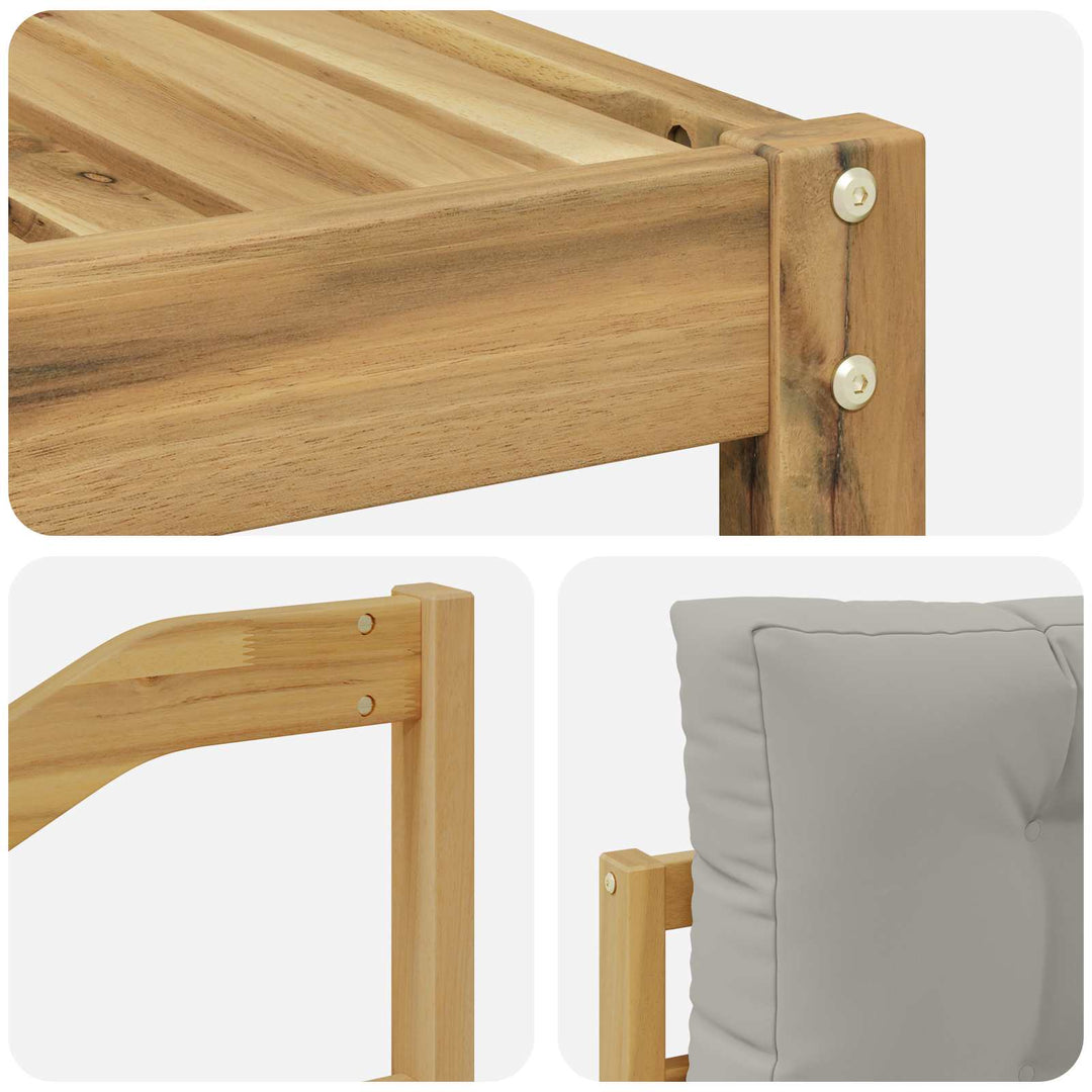 Udendørs sofagruppe 6 stk. Hvid og lysegrå Polyester