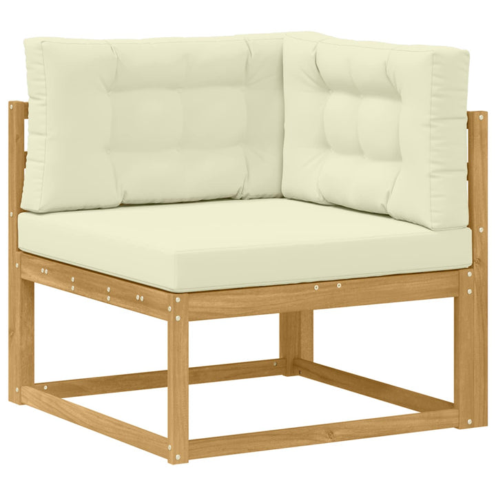 Udendørs sofagruppe 4 stk. Hvid og cremefarvet Polyester
