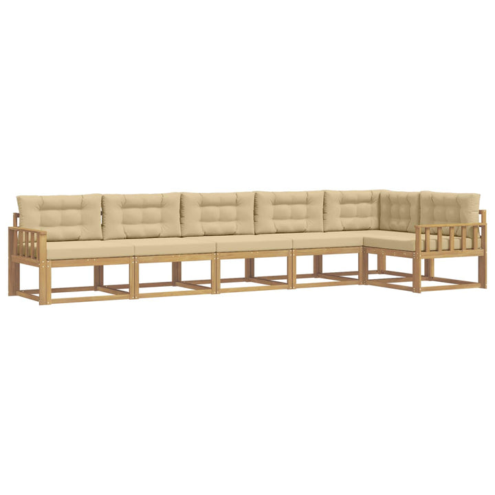 Udendørs sofagruppe 4 stk. Hvid og Beige Polyester