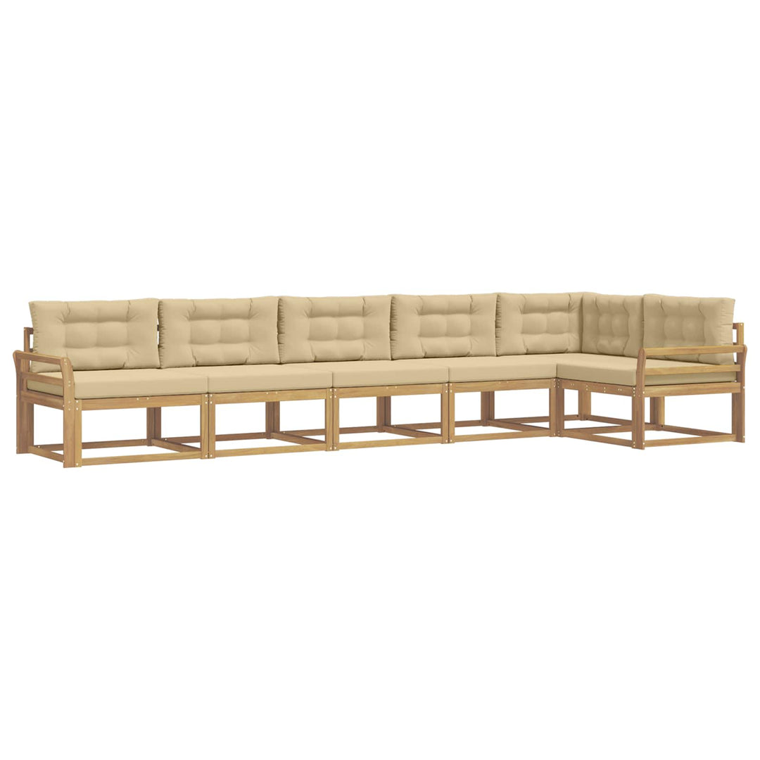 Udendørs sofagruppe 4 stk. Hvid og Beige Polyester