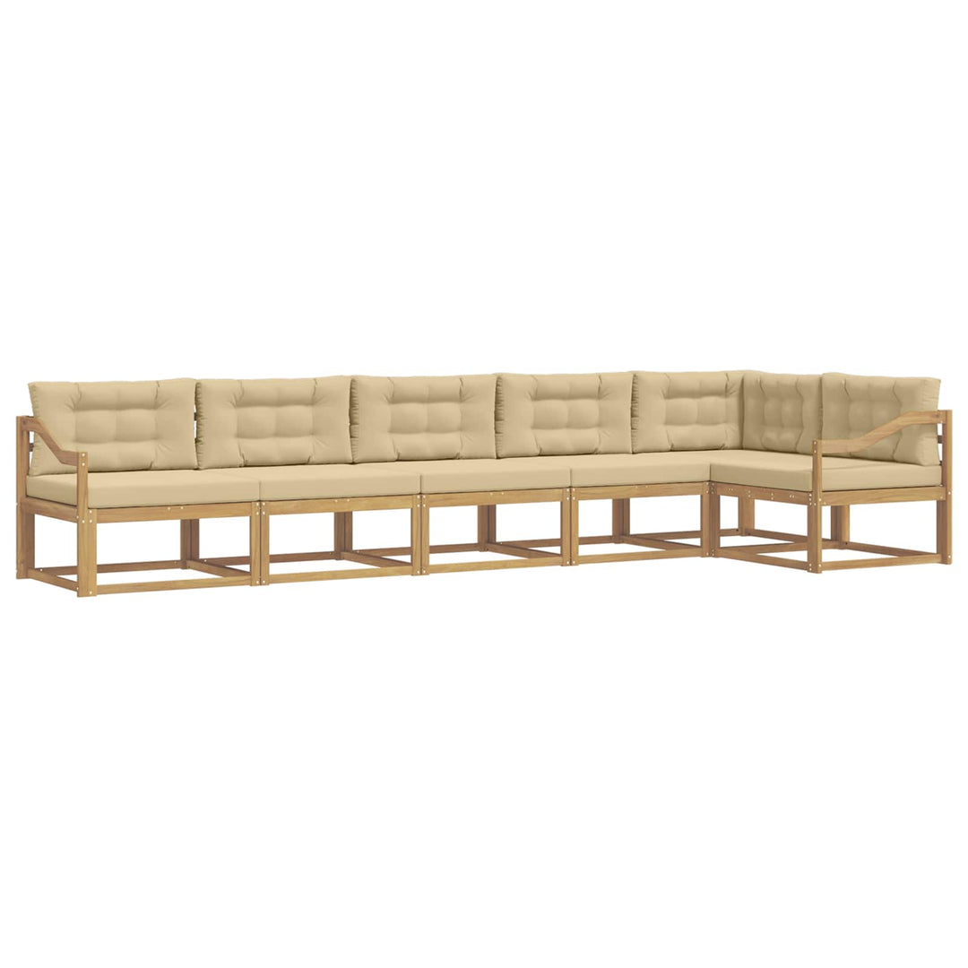 Udendørs sofagruppe 4 stk. Hvid og Beige Polyester