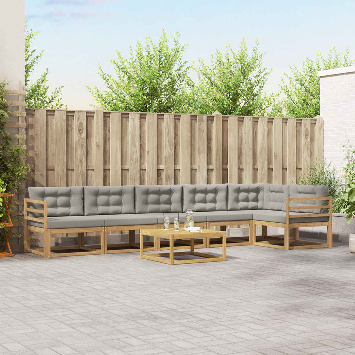 Udendørs sofagruppe 7 pcs Hvid og lysegrå 79 x 79 x 37 cm
