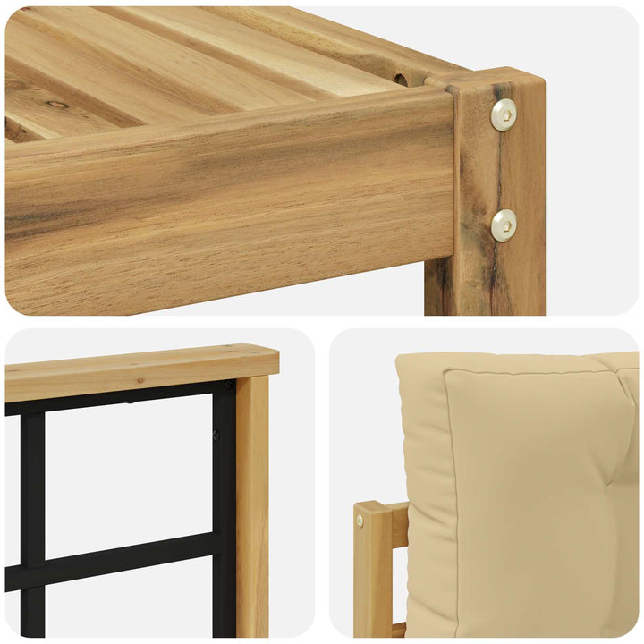 Udendørs sofagruppe 7 stk. Hvid og Beige Polyester