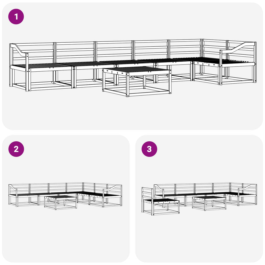 Udendørs sofagruppe 7 pcs Hvid 79 x 79 x 37 cm