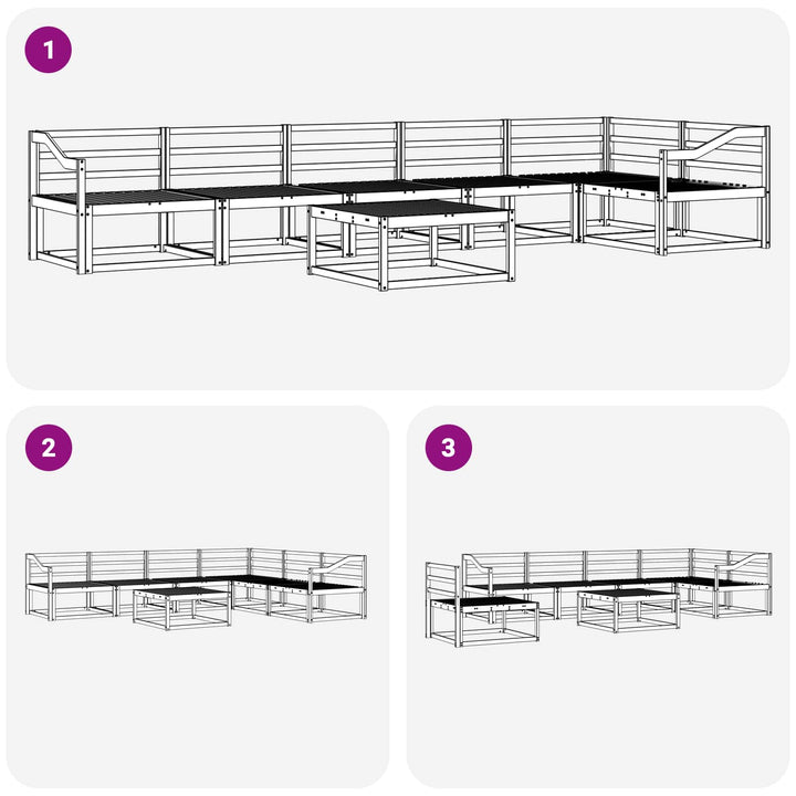 Udendørs sofagruppe 7 pcs Hvid 79 x 79 x 37 cm